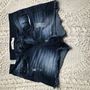 Dark Wash Cut Off Factory Distressing Los Angelos